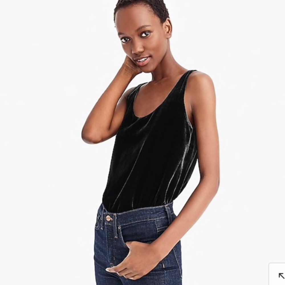 J. Crew NWT Party Black Velvet Tank Blouse Shell Top Layer Formal